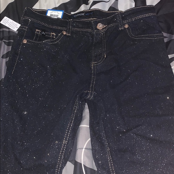 sparkly blue jeans